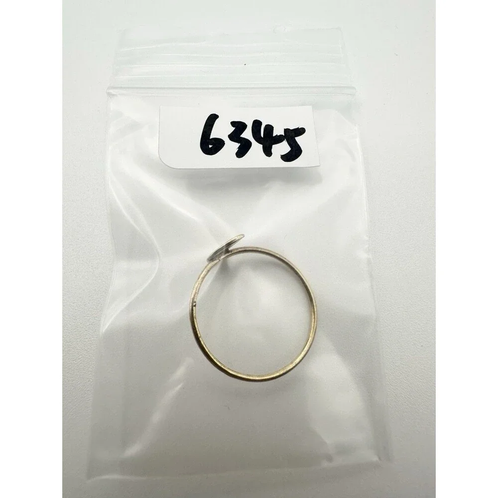925 Sterling Silver Gold Vermeil Dainty Moon Ring Size 6.75